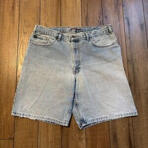 Vintage Eddie Bauer Light Wash Baggy Jean Shorts Jorts size 38‎